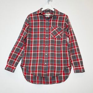Denim and Supply Ralph Lauren - red/grey/blue button down flannel shirt, size M